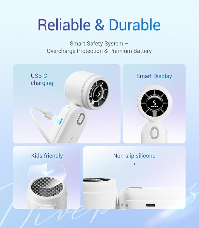 Diveblues Handheld Fan, 30ft/s Mini Portable Turbo Fan, 4000mAh Personal Fan - Image 6