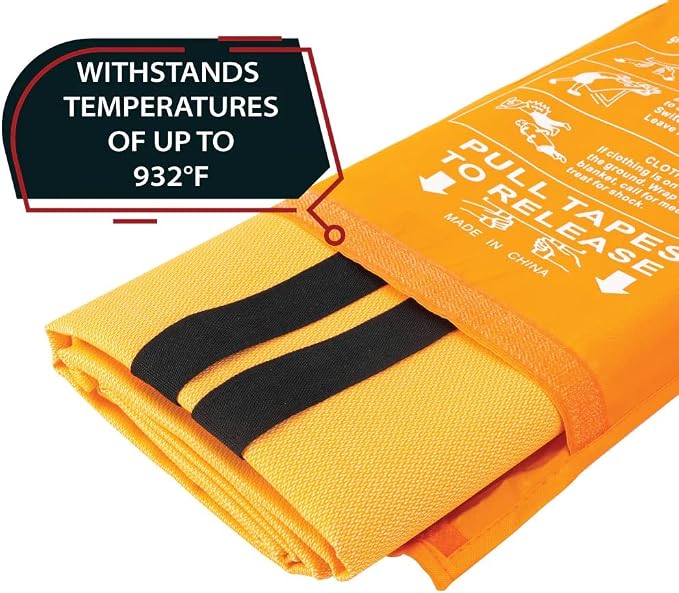 Parcil Safety SB-500 Large Silicone Coated Emergency Fire Blanket Emergency Kit - Image 3