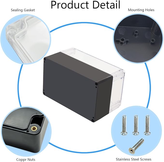 Project Box IP65 Waterproof Junction Box ABS Plastic Black Electrical Boxes DIY - Image 5