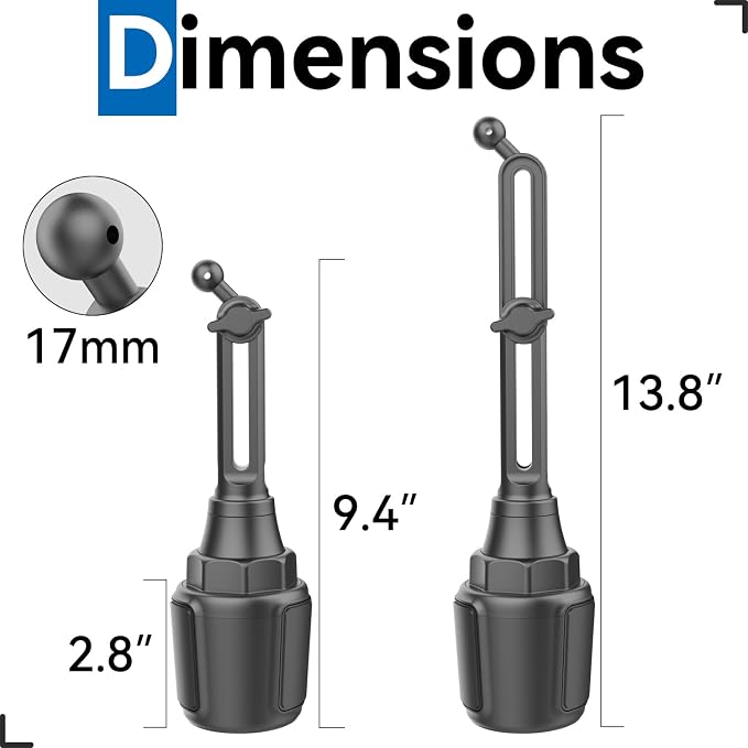 for Garmin GPS Car Mount Cup Holder Replacement 17mm Ball Mount - Image 8