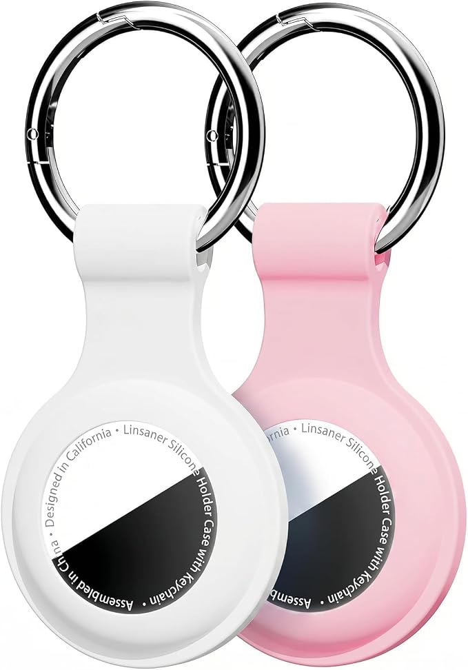 Linsaner Case for AirTag 2nd Gen & 1st Gen, Silicone Holder Keychain Key Ring by Linsaner