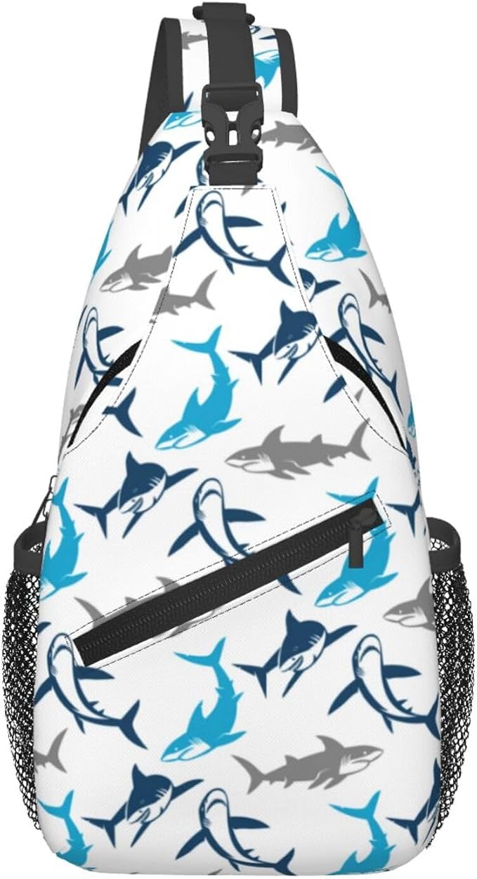 Shark Print Crossbody Sling Bags by Unknown