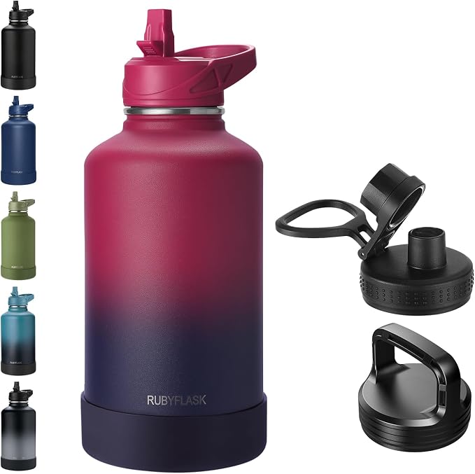 RUBYFLASK 64oz Insulated Water Bottle by RUBYFLASK
