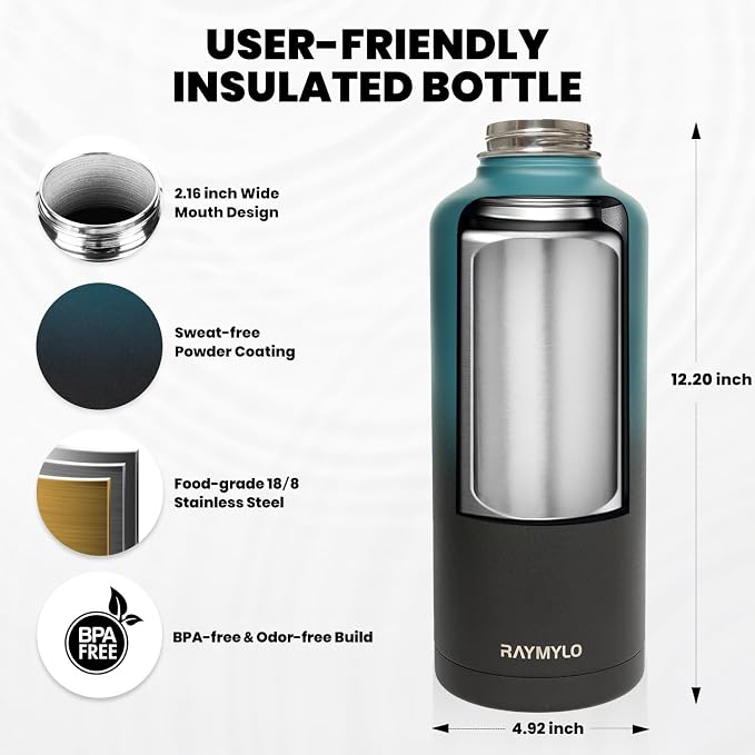 RAYMYLO Insulated Water Bottle 87 oz, Triple Wall Vacuum Stainless Steel - Image 5