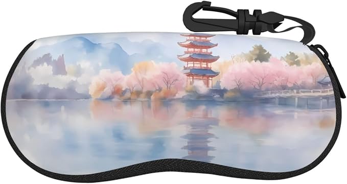 Watercolor Orca Whale Glasses Case Neoprene Portable Zipper Eyeglass Bag by WAYOQI
