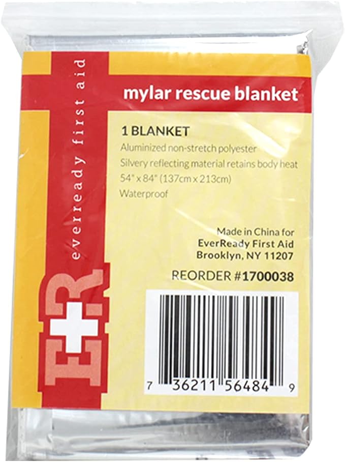 Ever Ready First Aid Mylar Rescue Blanket, Large Silver Thermal Sheet - Image 6