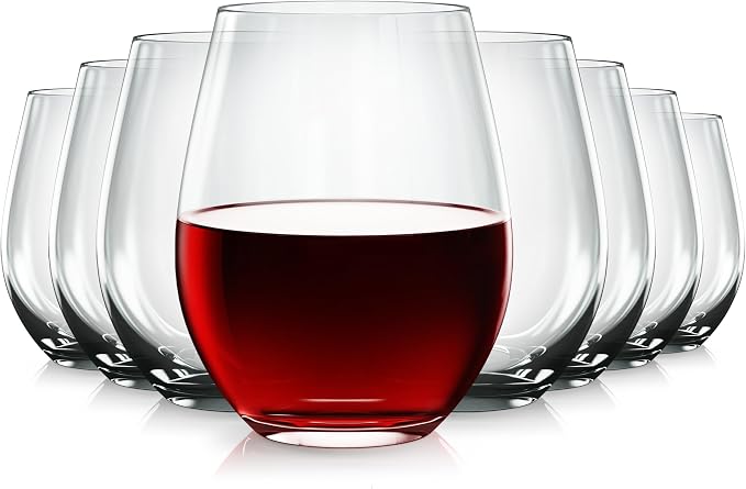 Vivocci Unbreakable Plastic Stemless Outdoor Wine Glasses 20 oz | Tritan Heavy - Image 9