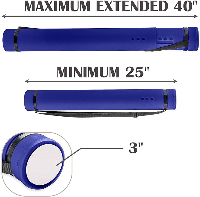JJRING Blue Poster Tube, Poster Carrying Case - Image 2