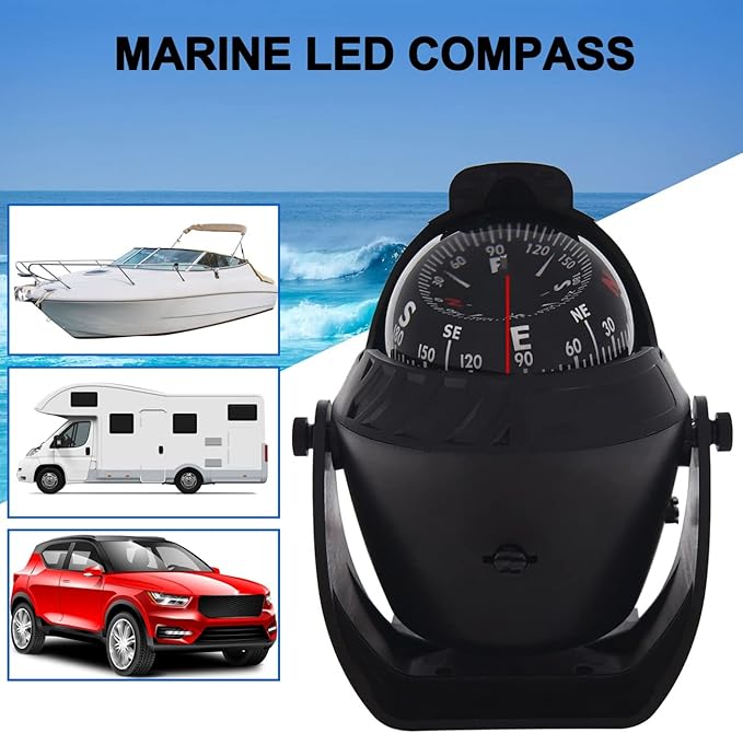 Marine Compass for Boat LED Light Navigation Pivoting Electronic Automotive - Image 6