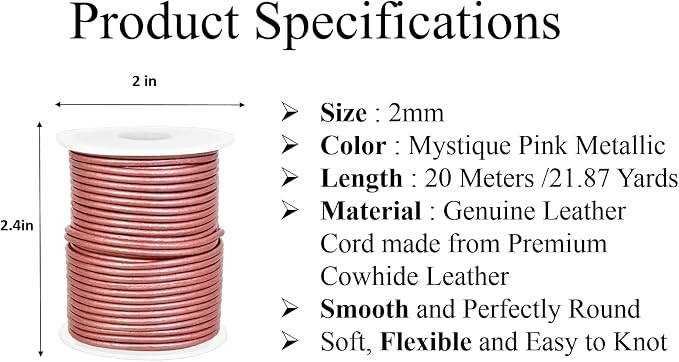 GENIQUE Real/Genuine Round Leather String Cord - Image 3