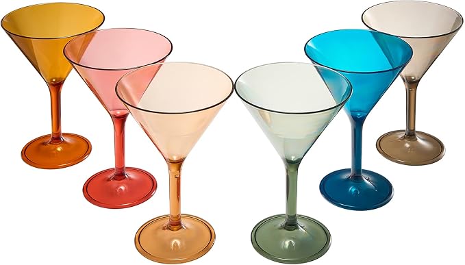 European Style Plastic Crystal Glasses, Unbreakable Martini, Cocktail |Set of - Image 8