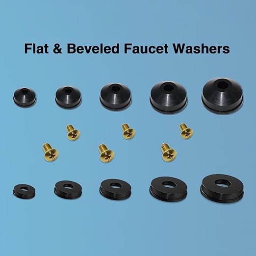 ZDBB 106 pcs Flat and Beveled Faucet Washers and Brass Bibb Screws Assortment - Image 7
