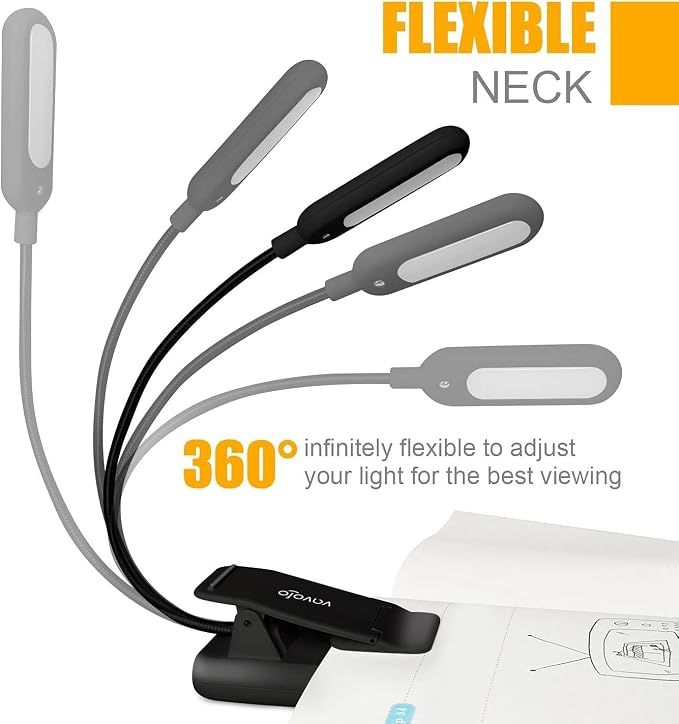 VAVOFO Clip On Rechargeable Reading Light, 7 LEDs - Image 5
