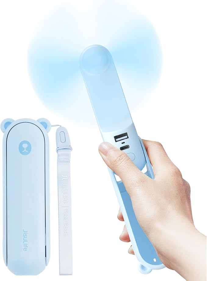 JISULIFE Handheld Fan with 4500 mAh Powerbank Max 40 Hours Runtime, Pocket by LivechillStaycool