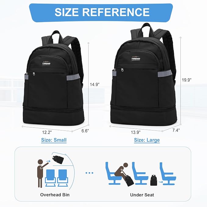 coofay Black Gym Backpack For Women Men Travel Backpack - Image 2