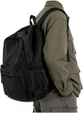 Black Backpack for Men Women Large, Gym Backpack for Women Foldable Outdoor by BJLFS