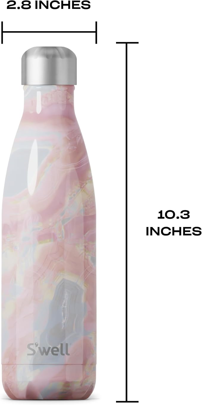 S’well Stainless Steel 17oz Water Bottle, Geode Rose Color, Triple-Layer Vacuum - Image 5