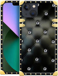 Compatible with iPhone 13 Case, Shiny Black Sofa Crystal Luxury Golden by Unknown