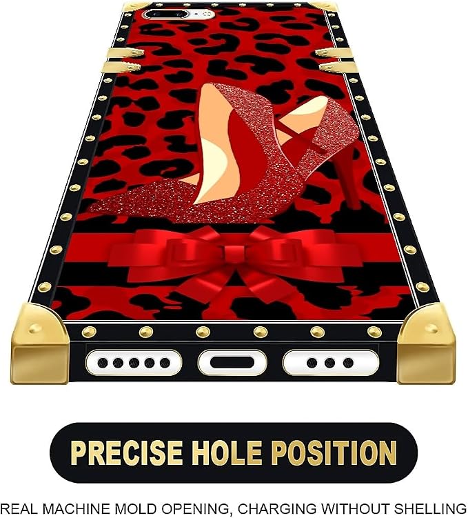 Compatible with iPhone 8 7 SE Case, Elegant High Heels Luxury Golden Decoration - Image 5