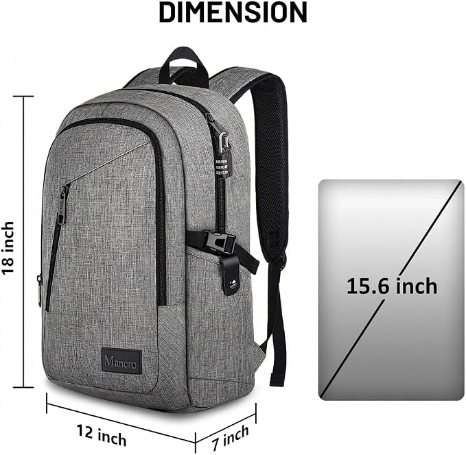 Mancro Laptop Backpack for Travel, Anti-theft Laptop Backpack for Men Business - Image 5