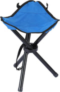 Small Travel Folding Camping Stool, 17 Inch Folding Outdoor Tripod Seats Blue by KKONHII