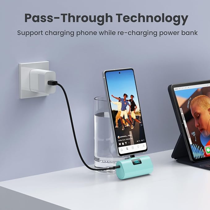 Mini Portable Charger USB C Power Bank, Upgraded 5500mAh PD Fast Charging - Image 5