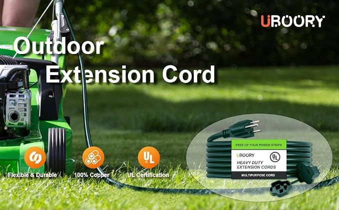 Outdoor Extension Cord Waterproof 50 FT, Flexible 100% Copper 3 Prong Extension - Image 7