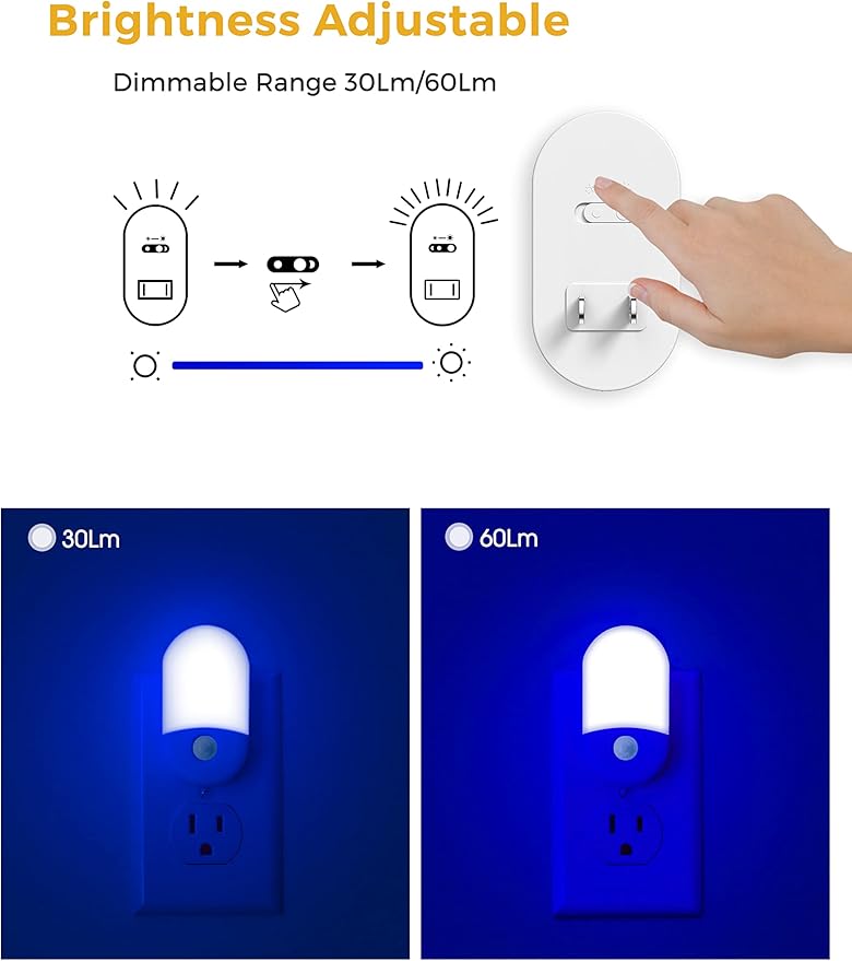 Blue Night Light Plug in, LOHAS Motion Sensor Blue LED Night Lights Plug Into - Image 2