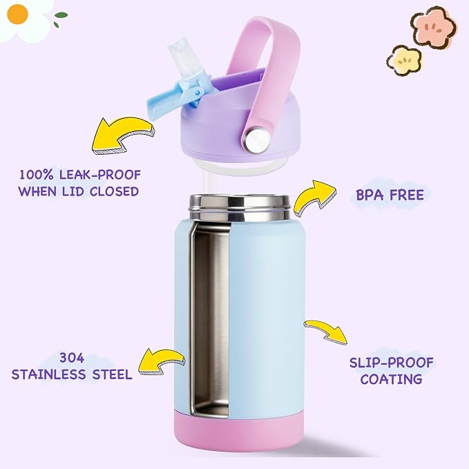 Kerilyn 12oz Water Bottle 2 Pack, Stainless Steel Insulated Water Bottle Bulk - Image 3