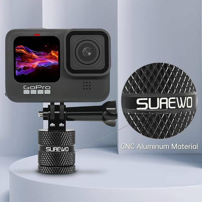 Aluminum 1/4 inch 20 Camera Tripod Adapter Mount, 360° Rotation 1/4"-20 - Image 2