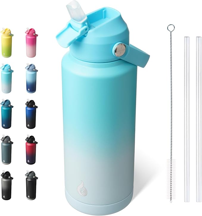 BJPKPK Water Bottle with Straw Lid, 32oz Vacuum Insulated Water Bottles by BJPKPK