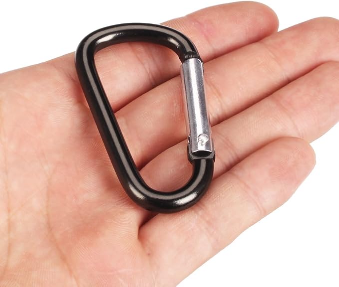 20 Pack 2.5" D Shape Aluminum Large Carabiner Clip Lock Hooks Spring Snap - Image 4