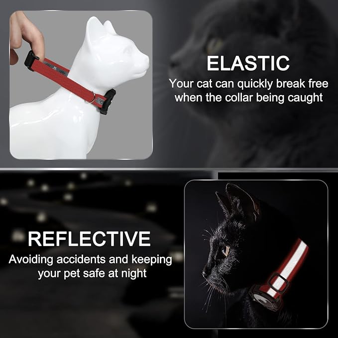 Reflective AirTag Cat Collar, Integrated Cat Tracker Collar - Image 2