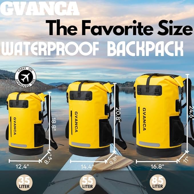 Waterproof Dry Bag Backpack for Kayaking, Roll Top Kayak Dry Backpack, Floating - Image 4