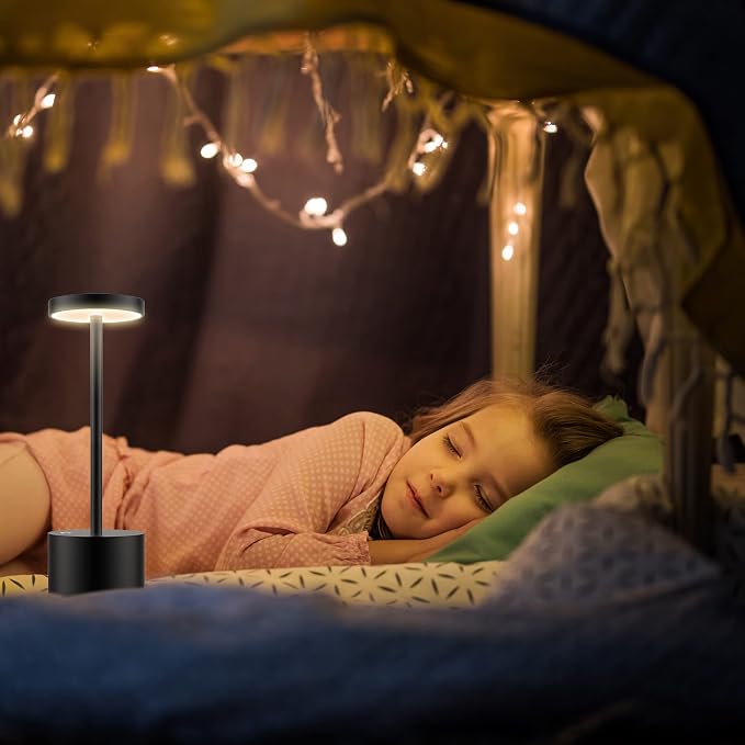 TBBGA LED Cordless Table Lamp, Rechargeable 3 Color Stepless Dimming Battery - Image 6