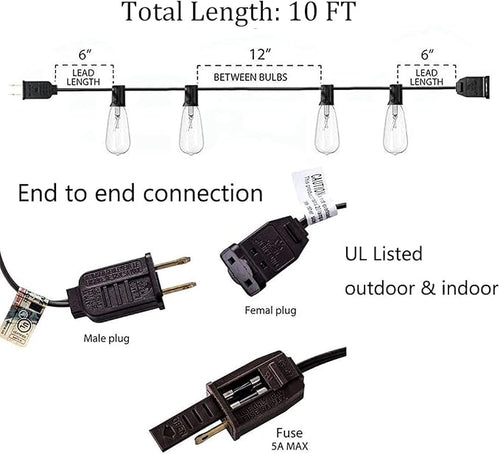 10Ft ST40 Outdoor String Lights - Image 2