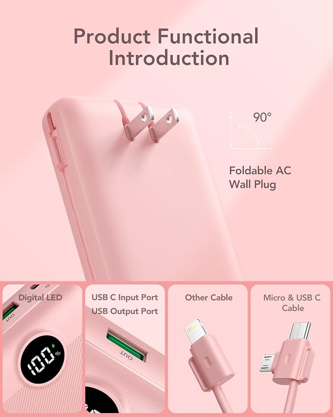 VRURC Portable Charger 20000mAh, Fast Charging Power Bank USB C, 4 Output 2 - Image 2