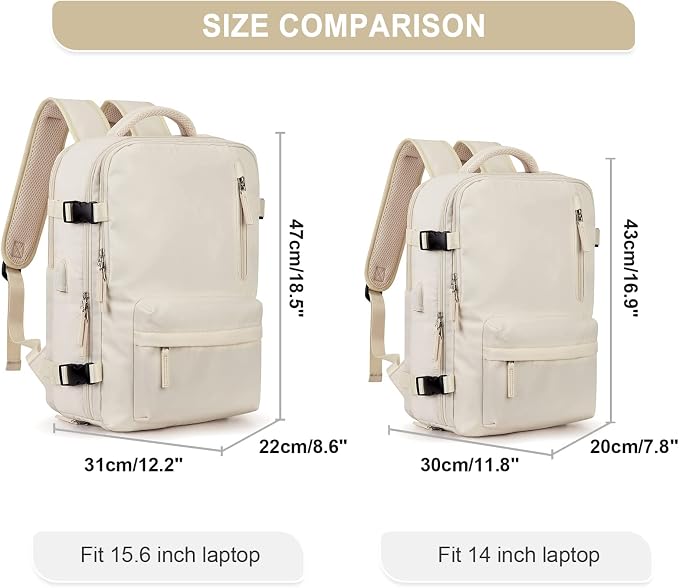 WONHOX Large Travel Backpack Carry on Flight Approved Laptop Work Business - Image 5