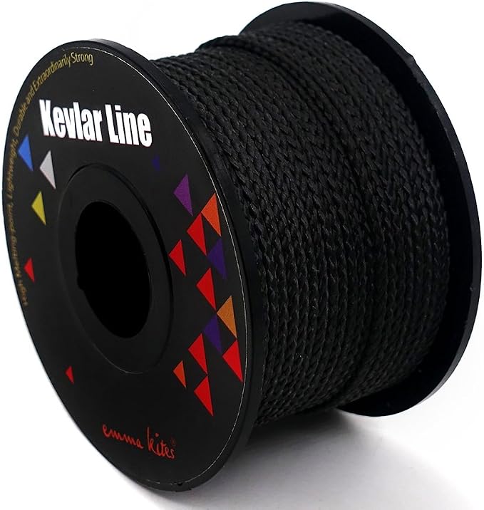 emma kites 100% Black Kevlar Braided Cord High Strength, Abrasion Flame by emmakites