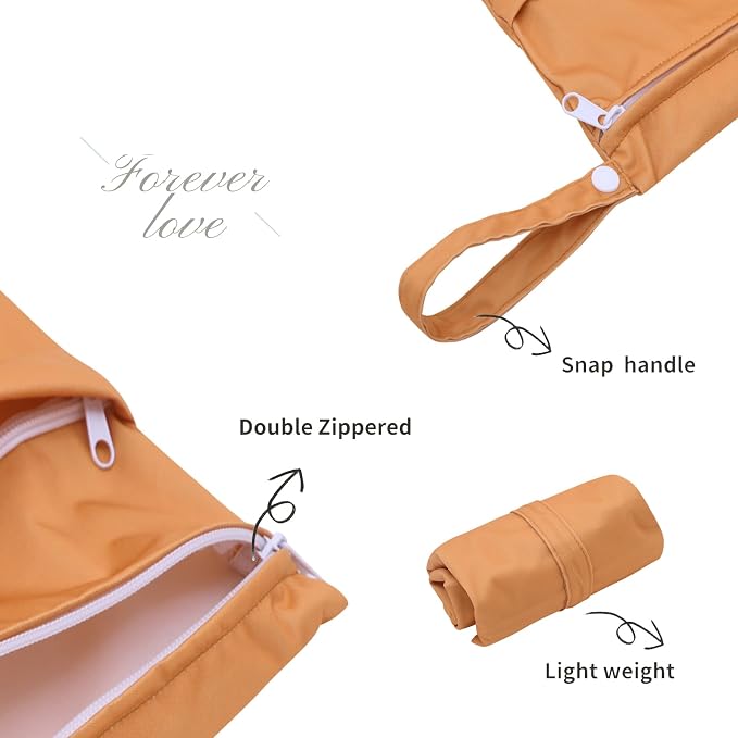 ALVABABY 3pcs Cloth Diaper Wet Dry Bags Waterproof Reusable - Image 2