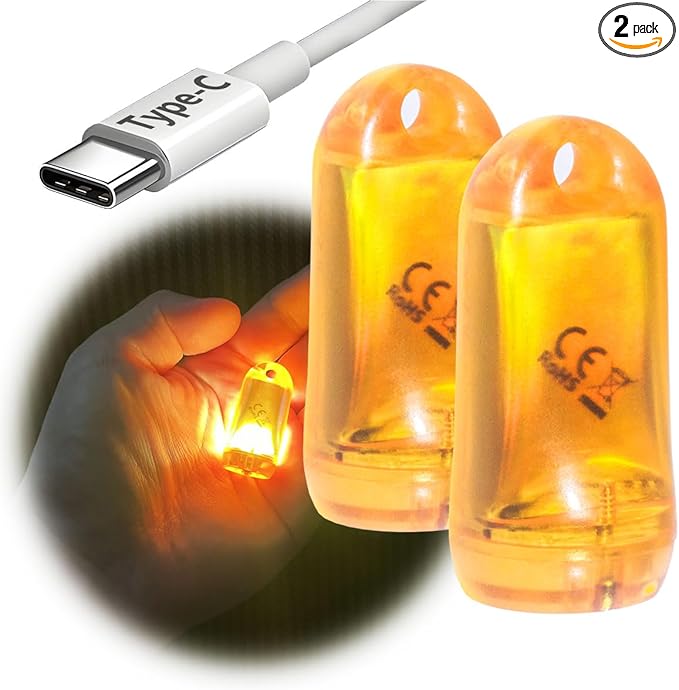 USB Mini LED Lantern, 2 Pack Waterproof EDC Keychain LED Flashlight by DOKEEP