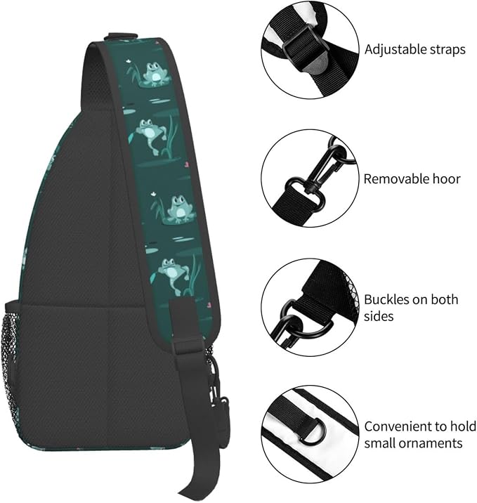 Funny Frogs In The Swamp Sling Bag - Image 5