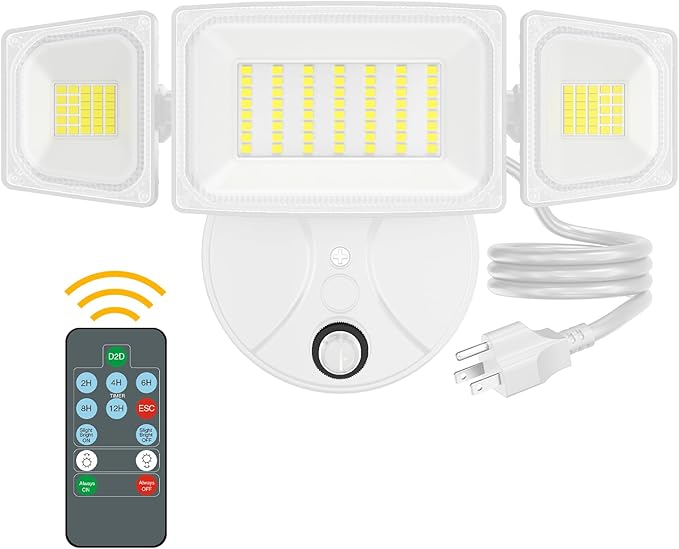 Onforu 80W Dusk to Dawn Outdoor Lighting, Plug in LED Flood Lights, 8000LM by Onforu