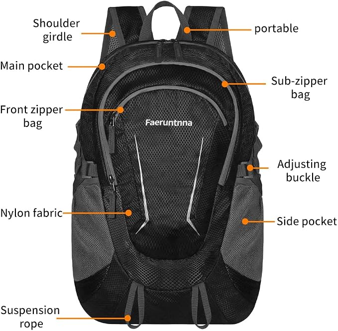 30L Large capacity Lightweight Packable Foldable Backpack，women and men Hiking - Image 6