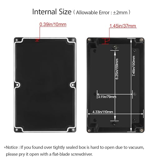 LeMotech Project Box ABS Plastic Junction Box IP65 Waterproof Hobby Box - Image 3