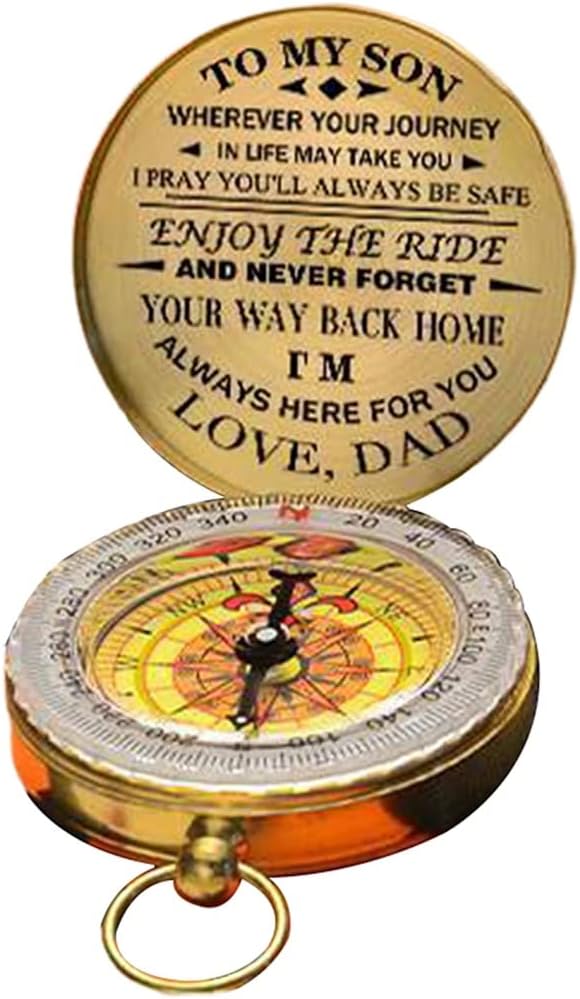 Luminous Compass Dad to Son Enjoy The Ride Compass Camping Outdoor Hiking - Image 2