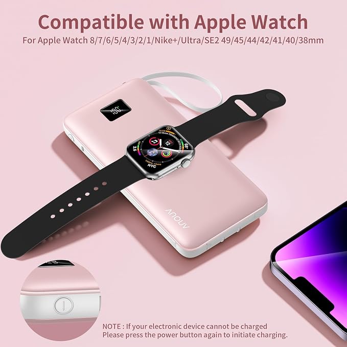 Portable Charger Built-in Cables, AC Wall Plug and Magnetic Wireless iWatch - Image 6
