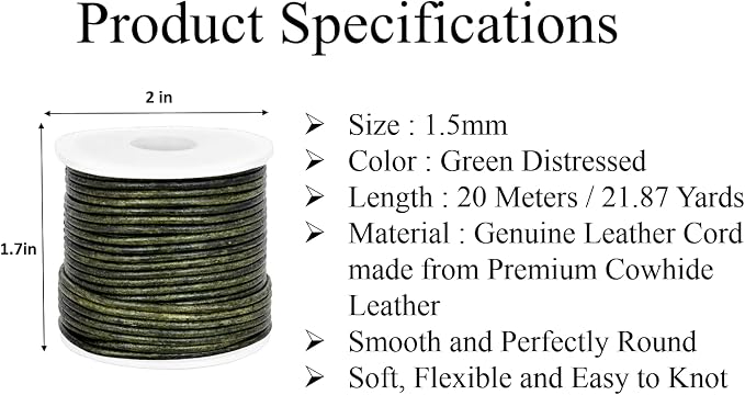 GENIQUE Real/Genuine Round Leather String Cord - Image 3