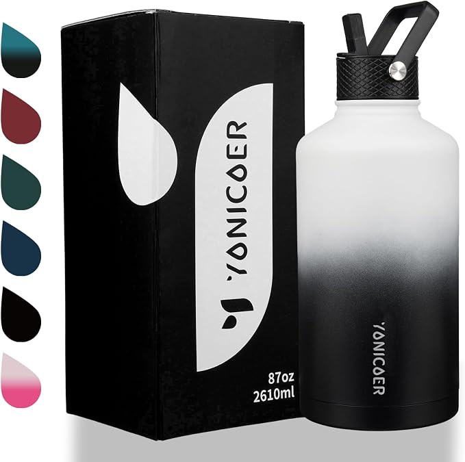 Insulated Water Bottle 87oz, Triple Wall Vacuum Stainless Steel, Leak Proof & - Image 7