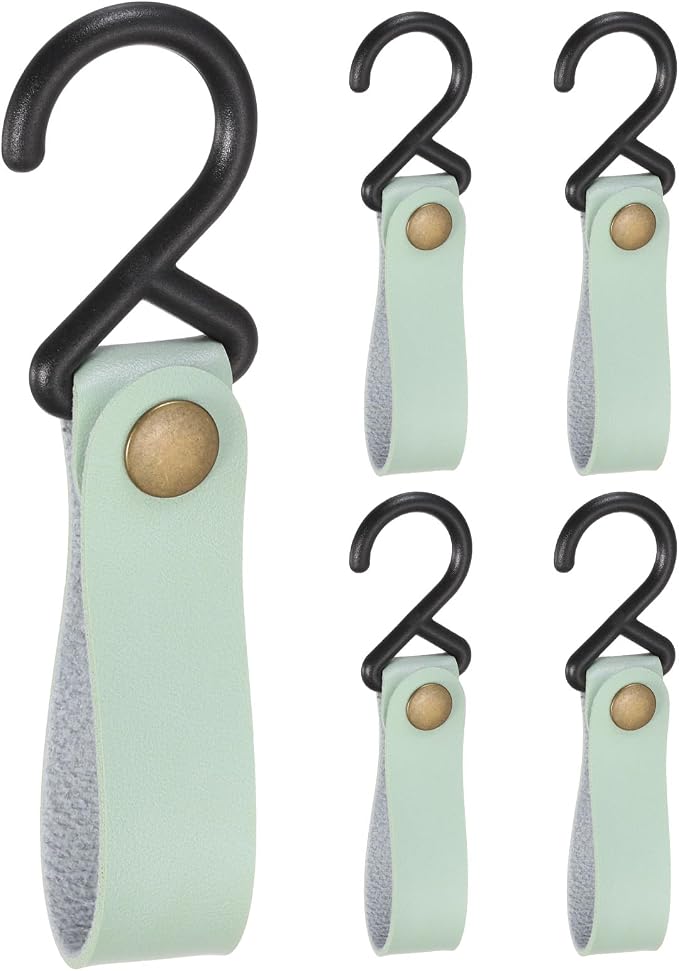 uxcell 5pcs PU Leather Hooks, Leather Straps by uxcell